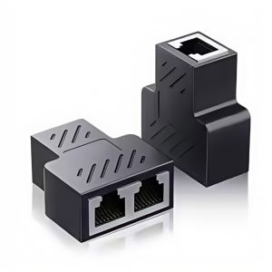 RJ45 1 to 2 Ethernet Splitter-Female LAN Port Adapter for Dual Network ConnectionsPC/Laptop ExtenderCat5/6/7 Compatible