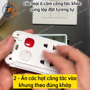 Mặt 1 Ổ Cắm + 1 Hoặc 2 Lỗ Công Tắc Sino Vanlock S18 Chính Hãng (Đã Bao Gồm Hạt Công Tắc Công Tắc 2 Chiều Công Tắc 20A Đèn Báo)