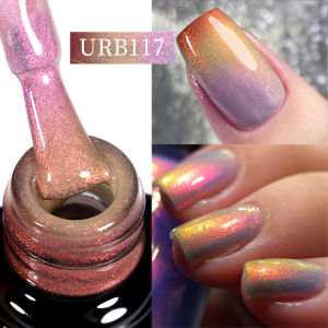 ยูอาร์ ชูการ์ 7 มล. โกลด์ ออโรร่า เทอร์มอล รับเบอร์ เบส เจล ยาทาเล็บ เปลี่ยนสีตามอุณหภูมิ 3 สี แบบลอกได้ ใช้กับยูวี แอลอีดี สำหรับทำเล็บเจล