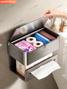 อลูมิเนียมห้องน้ํากล่องกระดาษทิชชูติดผนังที่ใส่กระดาษชําระไม่จําเป็นต้องเจาะห้องน้ําและห้องน้ํา Roll Holder