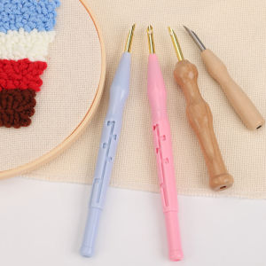 QINGPIN | Handmade Embroidery Russian Wool Stitch Needle Wooden Handle Copper