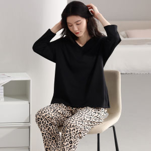 MiiOW | Cat Person Pure Cotton Sleepwear Set For Women 2025 Autumn Long Sleeve Long Pants Soft Skin-friendly Breathable Home Clothes