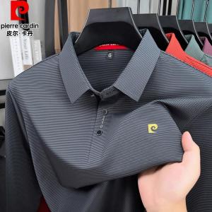 Áo Thun Polo Pierre Cardin Ice Silk Không Đường May Dài Tay Thời Trang Trung Niên Mùa Thu Mới Về Chất Liệu Polyester Thương Hiệu Pierre Cardin