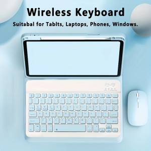 Wireless Keyboard Mouse For iPad Xiaomi Samsung Huawei Phone Tablet Slim Mini Wireless Keyboard For Android IOS Windows Blue