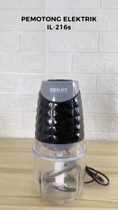 Electric Chopper Idealife IL-216S Penggiling Serbaguna Wadah Kaca 0.6L