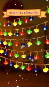 DÂY LỒNG ĐÈN KHÍA 10M 40 Bóng CHỚP NHÁY TRANG TRÍ NOEL - TẾT