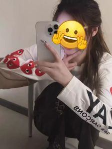 Áo Thun Cotton Dài Tay Pure Cotton 100% Dành Cho Nữ Thiết Kế Đường Phố Oversize in Chữ Hình Trái Tim Màu Trắng Thường Ngày Mùa Thu