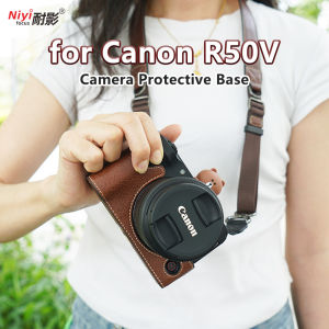 Camera Protective Case for Canon R50V Camera Base Cover Half Case for Canon EOS R50V Anti-scratch Waterproof Bottom Open Strap