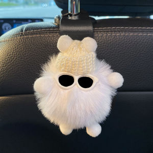 Car Seat Back Hooks Female Cute Coal Ball Multi-Functional Small Hooks Interior Front Decoration Storage ABS Rotatable Clip-On