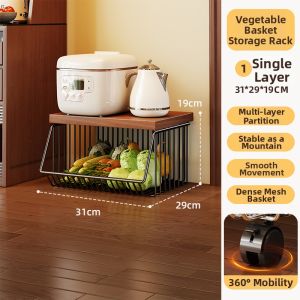 evesigar | Multifunctional Multi-layer Movable Kitchen Storage Rack