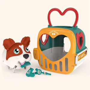 BBTAM Pet Care Play Pretend Grooming Feeding Dog Simulation Voice Activate Montessori Toy for Kids
