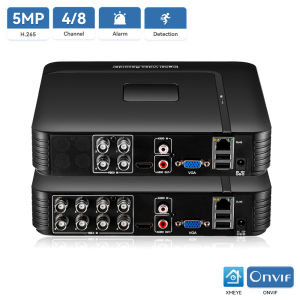 H.265 Mini AHD DVR 5MP-N 5In1 AHD TVI CVI CVBS IP Camera Hybrid Digital Video Recorder 4CH 8CH Home Secuirty DVR CCTV System