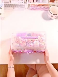 1008PCS/SET Cream Guka Guka Set Sticker Kuka Childrens Puzzle Gift Girl Toy DIY Guka Plate Decal DIY Keychain Box Guka set Material Package Handmade Large Gift Box Kids For Girl sticker set咕卡