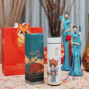 Botol Tumbler LED Termos Air Panas Temperatur Suhu Hampers Imlek Natal Tahun Baru Happy New Year