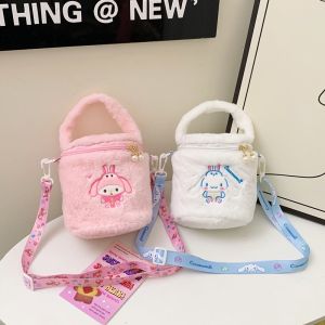 2024 New Womens Bucket Bag Cartoon Kurokos Uniform Velvet Crossbody Bag Cute Childrens Small Cartoon Velvet Bag