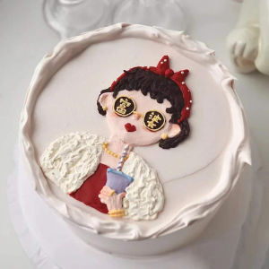 Trendy Soft Silicone Happy Rich Woman Cake Decoration Display Baking Best Friend Goddess Birthday Party Cake Accessory