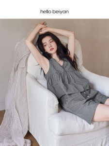 BEIYAN | Summer V-Neck Sleeveless Sleepwear Set Coolness And Relaxed Feel Outwears Compatible