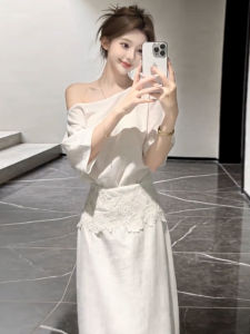 Karrar betsey | Đầm Dài Trắng Elegance Outfit Mùa Hè