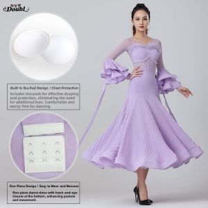 DANBAOLUO | Ballet Performance Ostrich Feather Purple Dance Dress