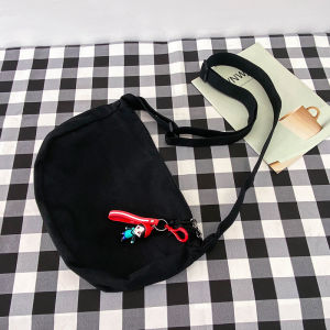 Casual Canvas Crossbody Bag for Men Simple Stylish Leisure Shoulder Bag Student Essential Zipper Closure Dumpling Shape
