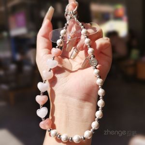 ZHENGEGE | Dây Đeo Điện Thoại Hạt Ngọc Trai Thời Trang Chống Mất