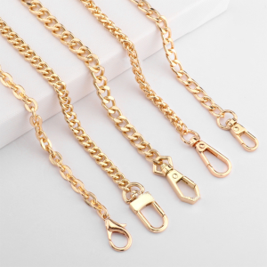 40/60/90/120cm Handbag Metal Chains DIY Purse Chain With Buckles Shoulder Bags Straps Handbag Handles Bag Parts Gold Chain