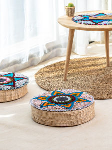 Thailand Handmade Fabric round Petal Futon Cushion Dining Table Chair Cushion Tatami Solid Wood Sofa Cushion Stool Cushion