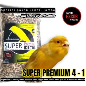 Super Premium 4 in 1 Pakan Burung Kenari Macet Bunyi (500gr)