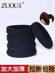 ยางรัดผมสีดำ ทรงกลม น้ำหนักเบา ทนทาน สำหรับผู้หญิง ใช้งานได้นาน รัดผมหนา ยางยืดสูง แฟชั่นฤดูใบไม้ผลิ