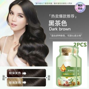 ❤️SG stock❤️ Natural plant bubble hair dye shampoo for grey hair coverage / Hair colour shampoo / Black hair dye shampoo / 泡泡盖白发染發劑 / 泡泡染 / 染发洗发水