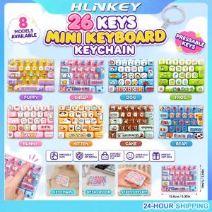 HLINKEY Mini Mechanical Keyboard Stress Reliever Toy High Quality ABS Plastic Pressable Buttons With Lanyard Hole Cute Desktop Decoration And Bag Accessory 8 Different Themes Available Easy To Carry