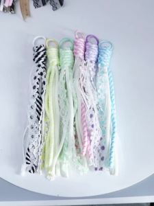 2pcs/lot Colorful Braided Lanyard Keychain Handmade Knot Lace Nylon Rope Cord For DIY Key Chain Pendant Bag Accessories New