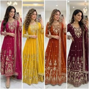 ( PRE- ORDER)NEW DESIGNER HEAVY FUAX GEORGETTE SUIT SET( ETA: 10 DAYS)