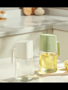 630ML Automatic Opening Closing Oil Bottle | Glass Oil Pot Soy Sauce Botol Minyak 自动开合油壶