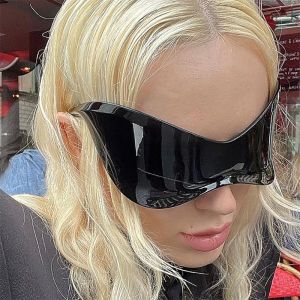 1PC 2025 New Future Technology Super Large Sunglasses Punk Integrated Y2K Fashion Sunglasses