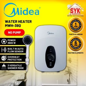 SYK Midea Water Heater Non Pump MWH-38Q Shower Water Heater Media Water Heater Mandi Air Panas Shower Mesin Air Panas