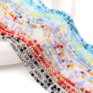 120Pcs 3mm Mixed Colorful Faceted Crystal Glass Flat Beads Charms for Bracelet Earrings Keychain DIY Jewelry Making Accessories