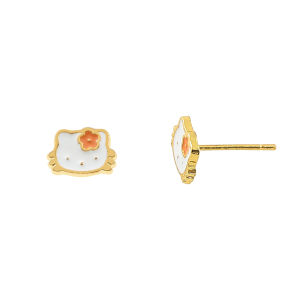 Sanrio | Hello Kitty Kuromi Trái Tim Dễ Thương Đính Kim Cương Giả Bông Tai Cho Bé Gái Tiệc Sinh Nhật Trang Sức Họa Tiết Hình Thú Kim Loại Tai Trang Sức