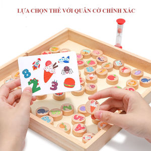 Đồ chơi giáo dục tương tác truy tìm các quân cờ và các thẻ giống nhau – Nhận thức sớm montessori cho trẻ