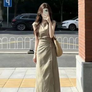 NIUVIES | Đầm Hè Tay Ngắn Dây Đai Accentuating Slimming 1 Cái