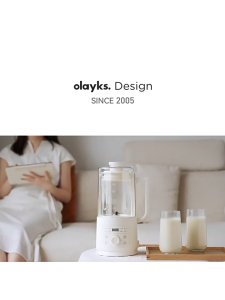 Olayks 1L Soymilk Maker Baby Food Processor | 13 Menu | Auto Wash | Low Noise | Mini Food Blender | Glass Jug 低噪音免过滤豆浆机