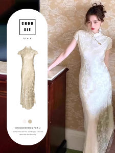 Stunning New Chinese Style Summer Dress Beautiful Embroidery Floral Print High Waist Long Skirt Korean Version Commute Fashion