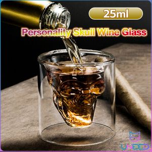 Need. Special Skull Shape Wine Glass Water Cup Mug Creative Double Layer Transparent Glass Personality 25ml