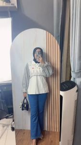 LD 95 P 65 ATHENA BLOUSE VEST ORGANZA BORDIR SALUR HITAM