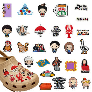 Hot Toys | 28pcs Cartoon Old Friends Series PVC Shoe Charms Accessories DIY Hole Wristbands Slipper Detachable Fashion Decoration Gifts