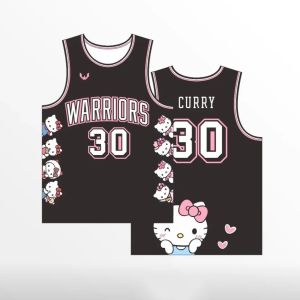 Sanrio | Sanrio Hello Kitty x Stephen Curry Allover Print Basketball Jersey Adult Kids Athleisure Vest Summer Quick-dry Comfy Lightweight