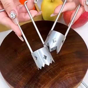 1pc 304 Stainless Steel Fruit & Vegetable Corer Red Bell Pepper Seed Remover Universal Kitchen Gadget for Apple Pear Tomato Pepper - Durable & Easy to Use