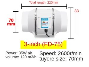 Quạt Hút Âm Thanh Nhỏ Gọn 220V Dùng Cho Nhà Tắm Nhà Bếp Nhà Vệ Sinh Quạt Thông Gió Gắn Tường Kích Thước 3/4/5/6 Inch