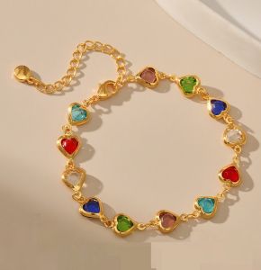 【100% Original】24k Saudi Gold Nasasangla bracelet for women lucky charms bracelet 2023 bracelet korean style Women Fashion Bangle Bracelet friendship bracelet for bestfriend Colorful Heart Bracelet Crystal Zircon Chain bracelet pawnable gold bracelet
