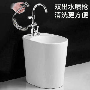 Ceramic Wash Mop Pool Mop Pool Balcony Bathroom Mop Pool Oval Mop Basin with Faucet Mop Sink